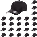 Flexfit Wooly Combed Premium 6-Panel Structured Baseball Cap | Stretch Fitted | Bulk Pack Available