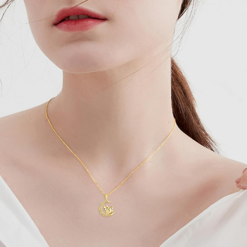 KECHO Christmas Gifts 14k Solid Gold Animals Necklace for Women Giraffe Bee Elephant Ladybug Koala Axolotl Horse Unicorn Cat Necklaces Pendant Jewelry Mothers Day Birthday for Mom Wife Friends