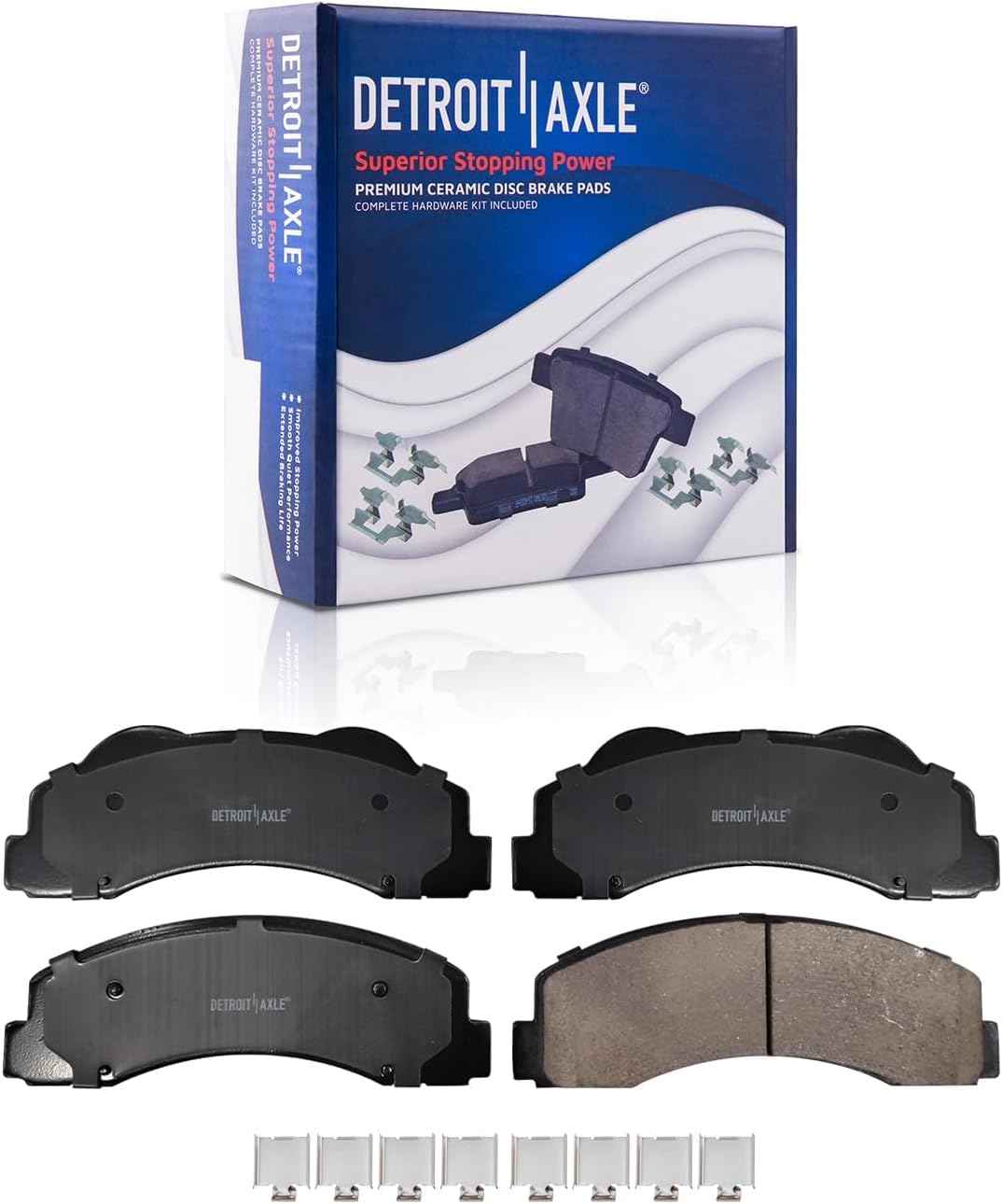 Detroit Axle - Brake Kit for 2012 2013 2014 Ford F-150 [7 Lug Wheels], Drilled and Slotted Disc Brake Rotors Ceramic Brakes Pads with Hardware Replacement : 13.78' inch Front & 13.70' inch Rear Rotor