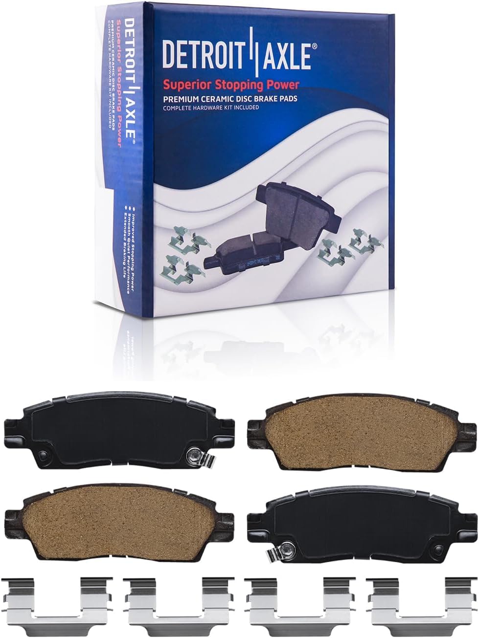 Detroit Axle - Brake Kit for 2006-2009 Chevy Trailblazer, 2008 Saab 9-7x Brake Rotors and Ceramic Brakes Pads 2007 Replacement: 12.80' inch Front and Rear Rotors