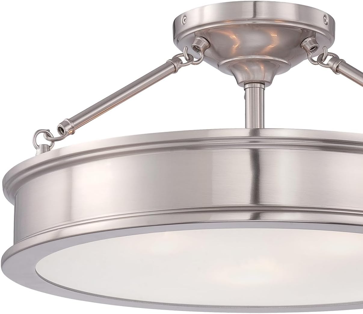 Minka Lavery 4177-84 Harbour Point Semi-Flush, 3-Light, 300 Total Watts, 19-in H x 9.75-in W, Brushed Nickel