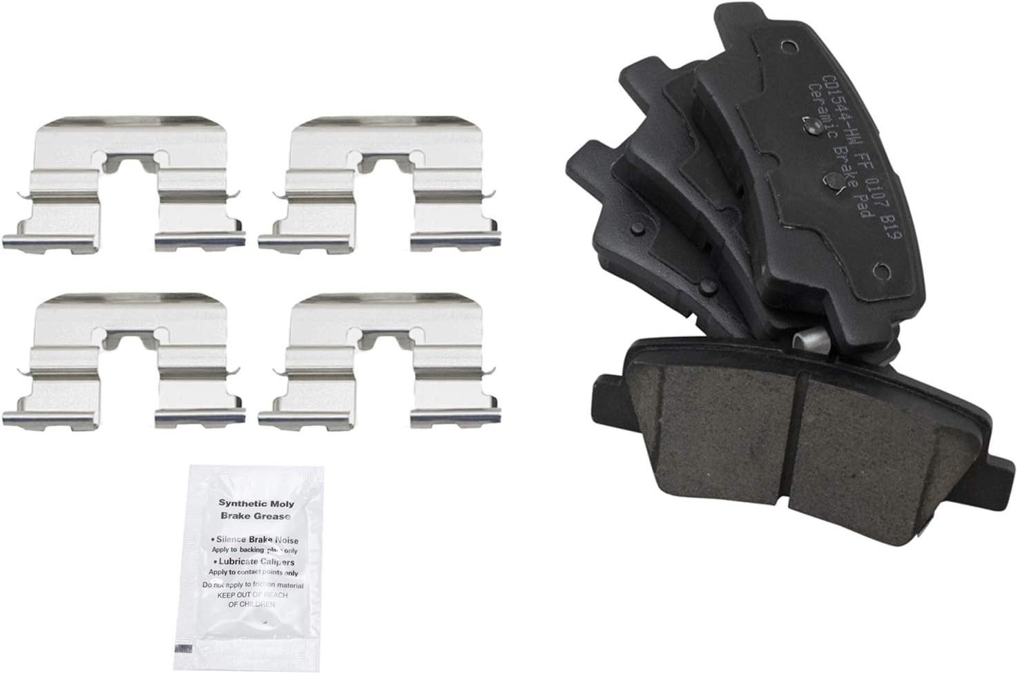 TRQ Front and Rear Brake Pad and Rotor Set Ceramic Vented Solid Rotors Compatible with 2012-2017 Hyundai Accent Kia Rio