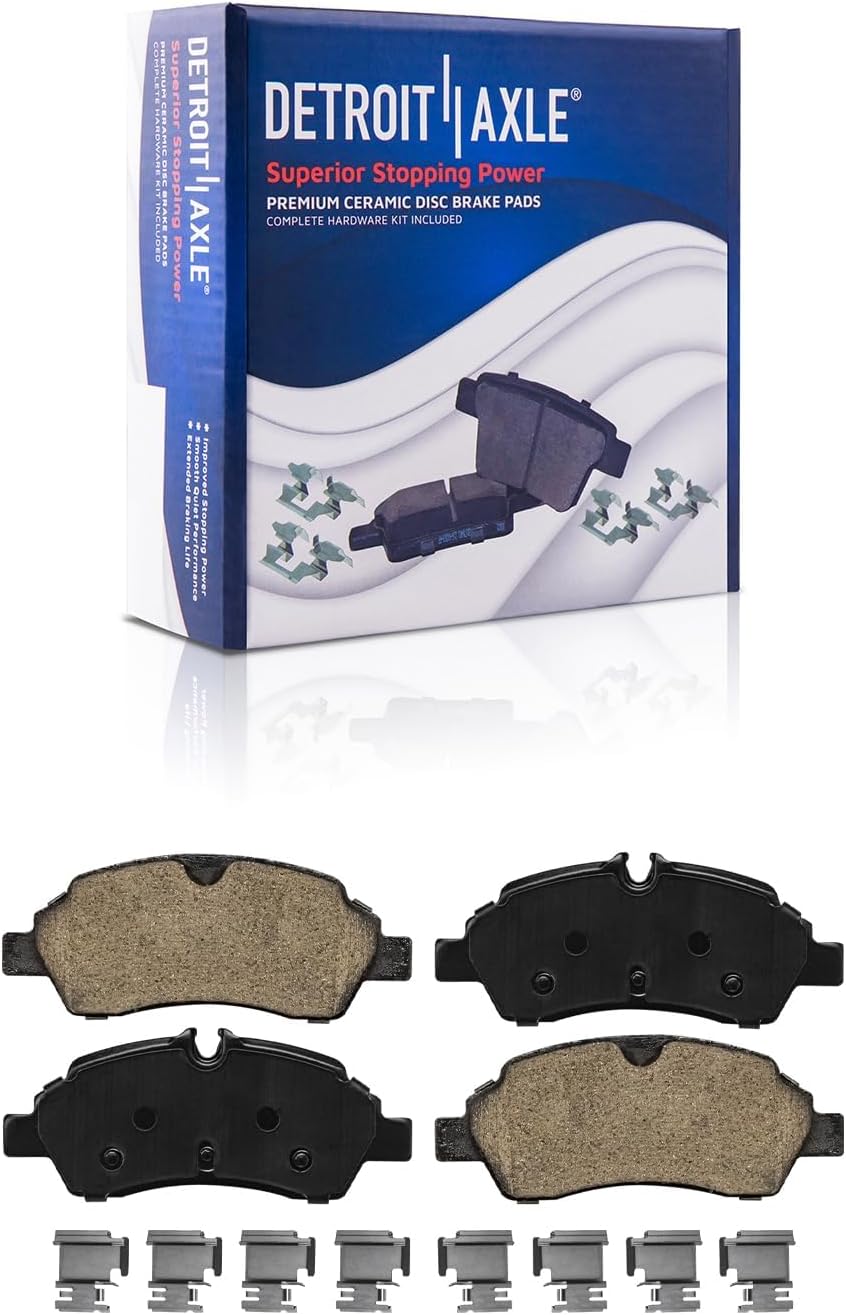 Detroit Axle - Brake Kit for 2015-2019 Ford Transit-150 Transit-250 Transit-350, Disc Brake Rotors Ceramic Brakes Pads with Hardware 2016 2017 2018 Replacement : 12.13' inch Front and Rear Rotors