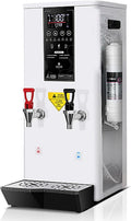 Commercial Instant Water Dispenser, 3000 w Desktop Electric Hot Water Boiler, 60°C to 100°C Adjustable, Automatic Hot Water Pot Digital Control Panel/Auto Temperature Control White