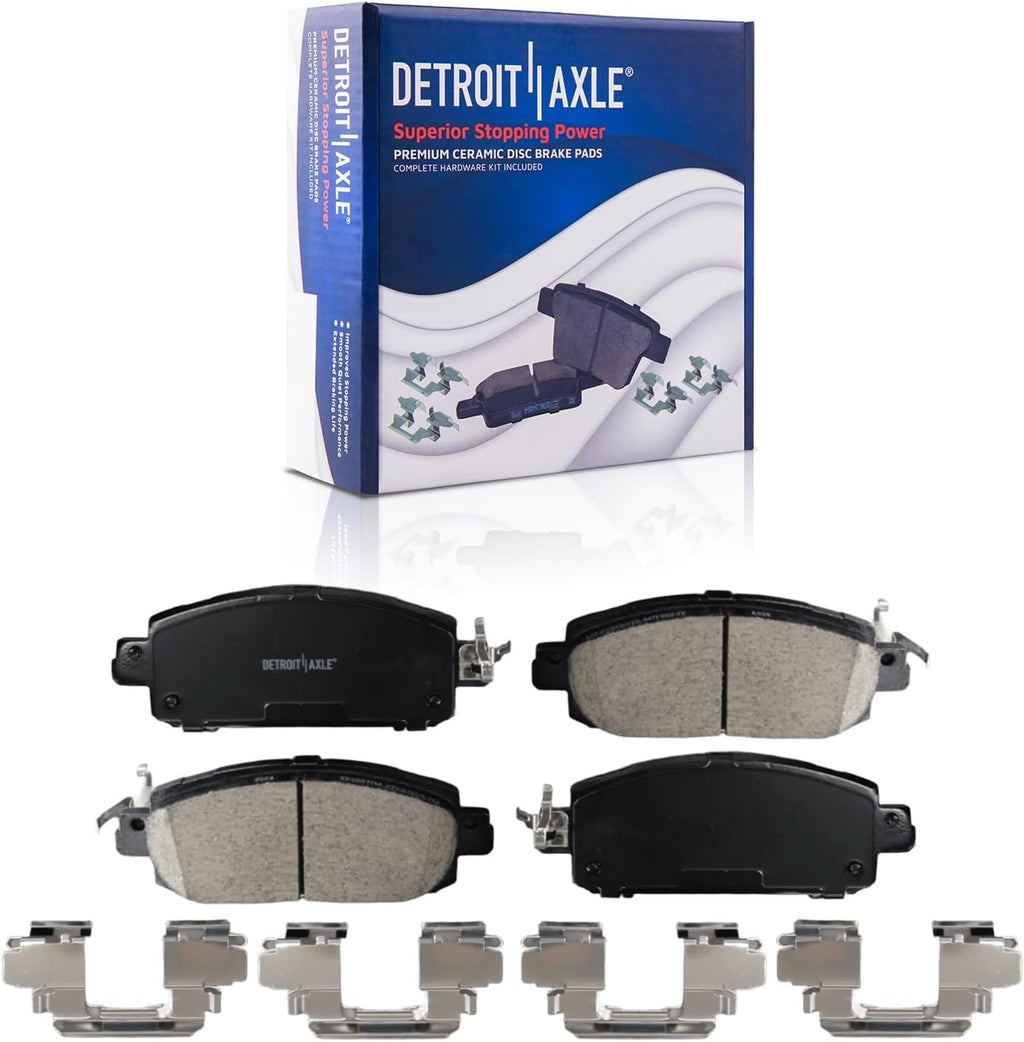 Detroit Axle - Brake Kit for 2020 2021 2022 2023 2024 Nissan Sentra, Disc Brake Rotors Ceramic Brakes Pads with Hardware Replacement : 11.02' inch Front and 10.24' inch Rear Rotor