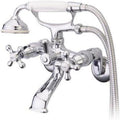 Kingston Brass KS266C Kingston Wall Mount Clawfoot Tub Faucet with Hand Shower, Polished Chrome
