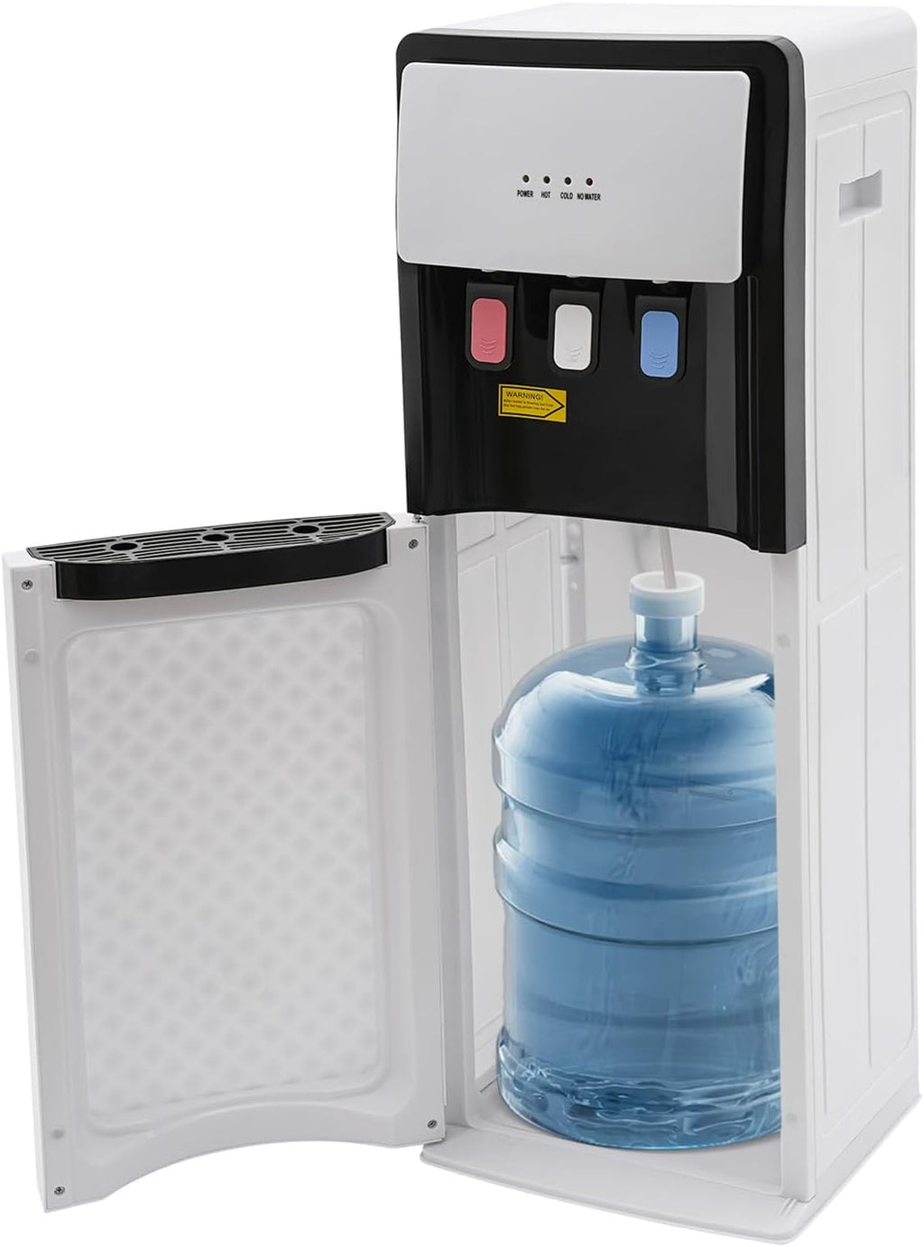 500W Bottom Loading Water Dispenser with 3 Temperature Settings, Hot & Cold Standing Water Dispenser Storage Cabinet Drinking Fountain for Home, Office, Holds 3 or 5 Gallon Bottles (White)