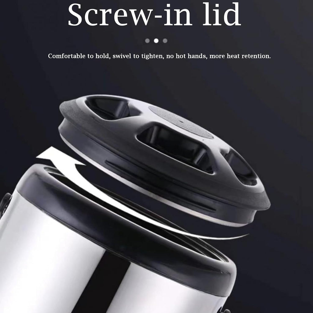 Stainless Steel Insulated Beverage Dispenser, 10L Double Walled Insulated Thermal Hot And Cold Drink Server Dispenser With Spigot Handle For Coffee Tea Milk Hot Water