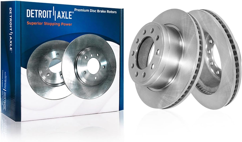Detroit Axle - 8pc Brake Kit for 2013-2024 Ram 4500 5500, 15.35' inch Front and Rear Disc Brake Rotors Ceramic Brakes Pads with Hardware 2014 2015 2016 2017 2018 2019 2020 2021 2022 2023 Replacement