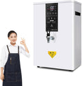 Hot Water Warmer Commercial Water Boiler 50L(13gal) 60L(16gal) 80L(21gal)/Hour Step-Heating Automatic Electric Hot Water Dispensers Countertop for Tea Coffee Shop Office 3000W,White-50L