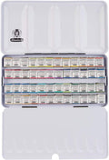 Schmincke - HORADAM® AQUARELL Color Box with 48 Finest Watercolors, 74448097, Black Metal Box, Painting Set, Premium Watercolors, 48 x 1/2 Pans