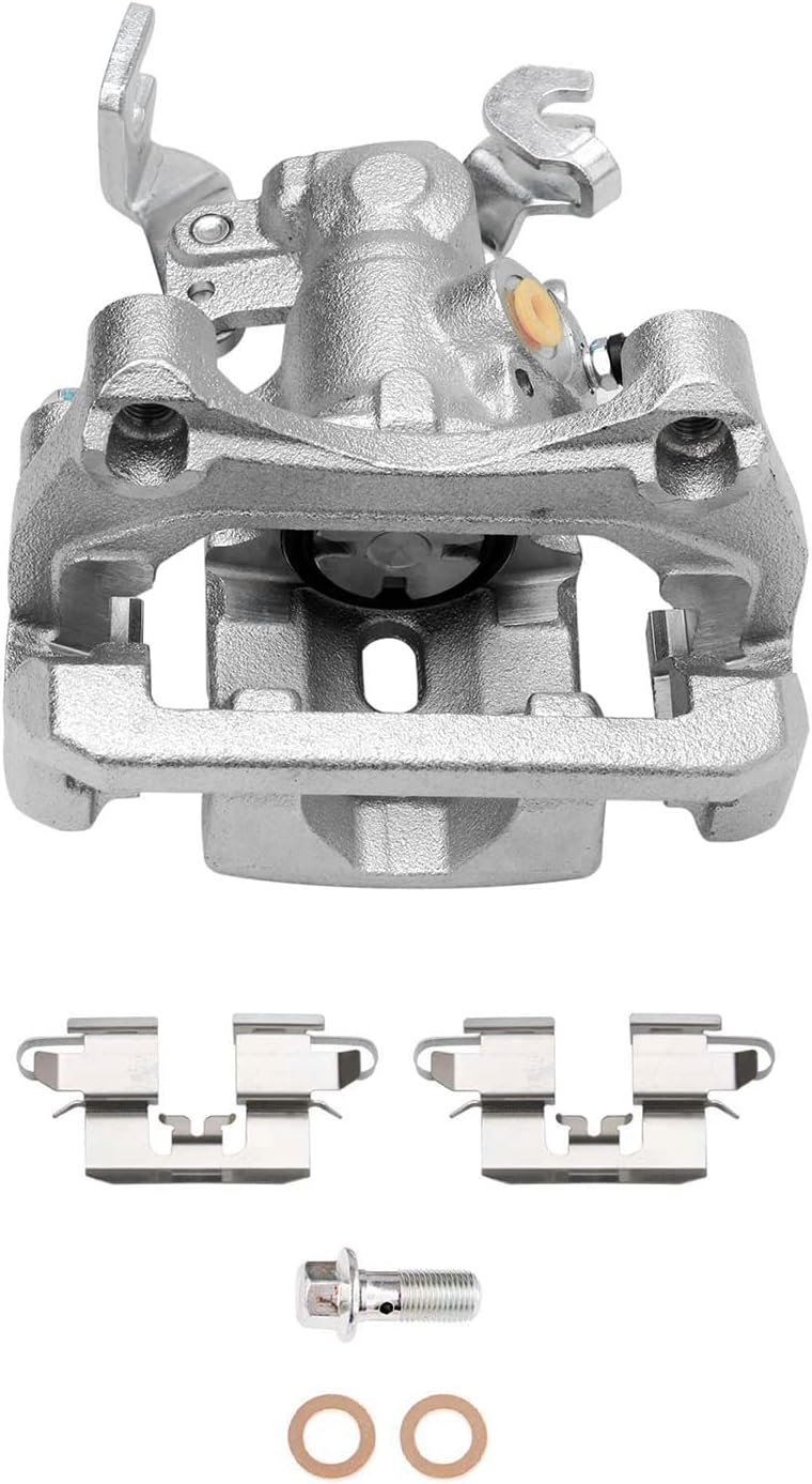 Detroit Axle - Rear Brake Kit for Ford Fusion Lincoln MKZ Zephyr Mazda 6 Mercury Milan, Drilled & Slotted Brake Rotors Ceramic Brake Pads Disc Brake Calipers Replacement : 11.02 inch Rotor