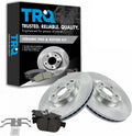 TRQ Front Ceramic Brake Pad and Rotor Set Compatible with 16-20 Volvo XC90 18-20 XC60 19-20 S60 with 345mm Diameter Front Rotors Models