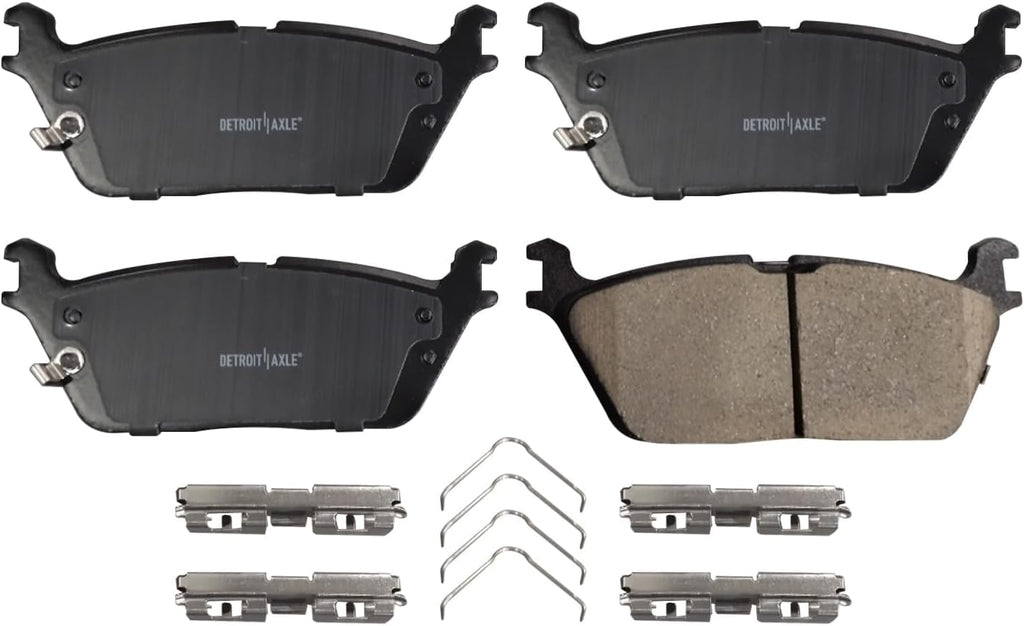 Detroit Axle - Brake Kit for 2019-2025 Ram 1500 Disc Brake Rotors Ceramic Brakes Pads with Hardware 2020 2021 2022 2023 2024 Replacement : 14.88' inch Front and 14.76' inch Rear Rotor