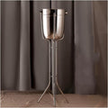 Ice Buckets Stainless Steel Double Wall Ice Bucket with Triangle Bracket Wine Chiller Ice Buckets for Parties Festival Bar Outdoor or Indoor Use, Height 32.2 inch, 5L Insulated Ice Bucket