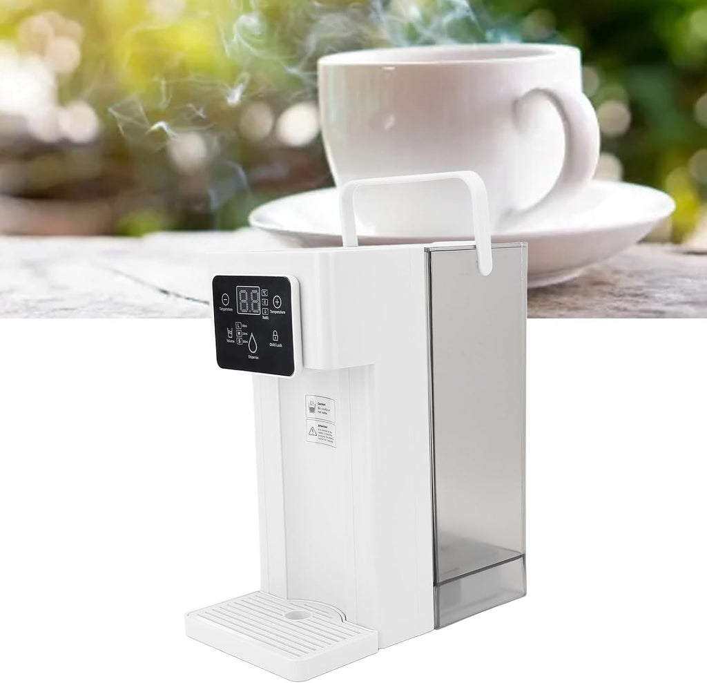 Tyenaza Quick Heating Hot Water Dispenser, 3L Adjustable 7 Temperatures Electric Tea Kettle Large Water Boiler Maker for Countertop Desktop(US-White)