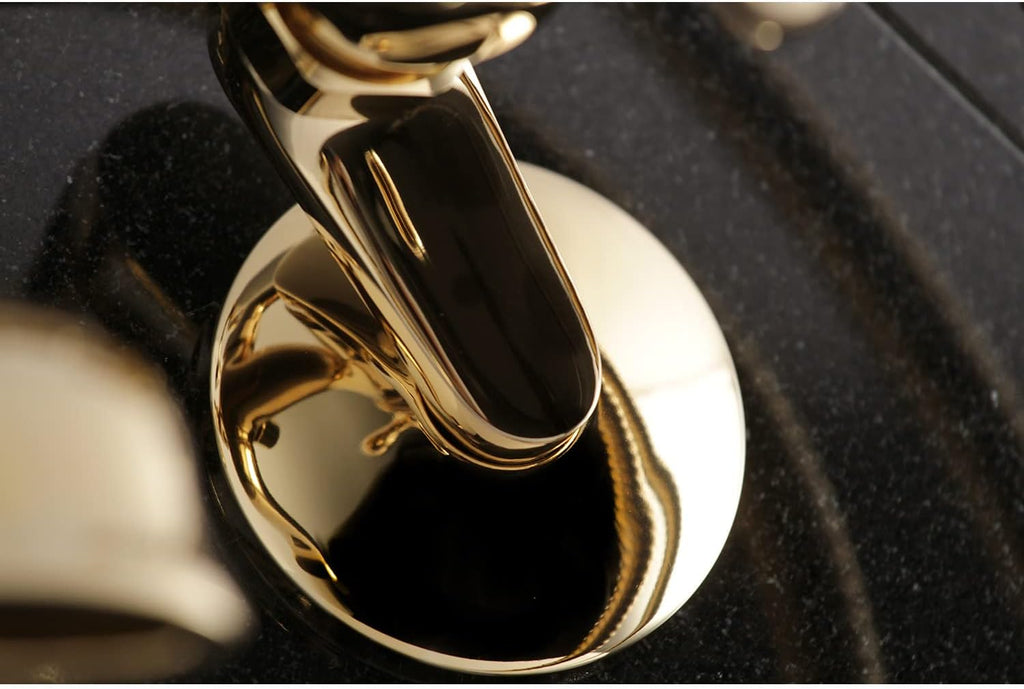 Kingston Brass KS266PB Kingston Wall Mount Clawfoot Tub Faucet with Hand Shower, Polished Brass