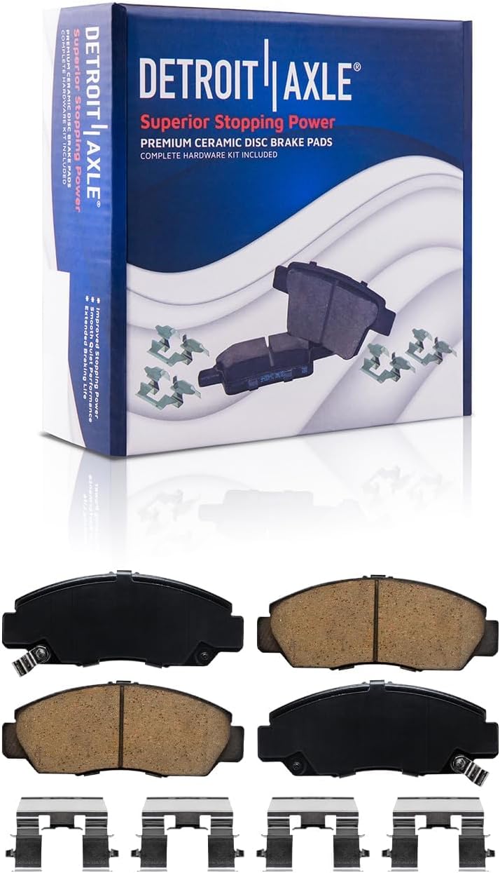 Detroit Axle - Brake Kit for Acura 2006 2007 2008 2009 2010 2011 CSX, Disc Brake Rotors Ceramic Brakes Pads with Hardware Replacement : 11.10' inch Front Rotor 10.24' inch Rear Rotor