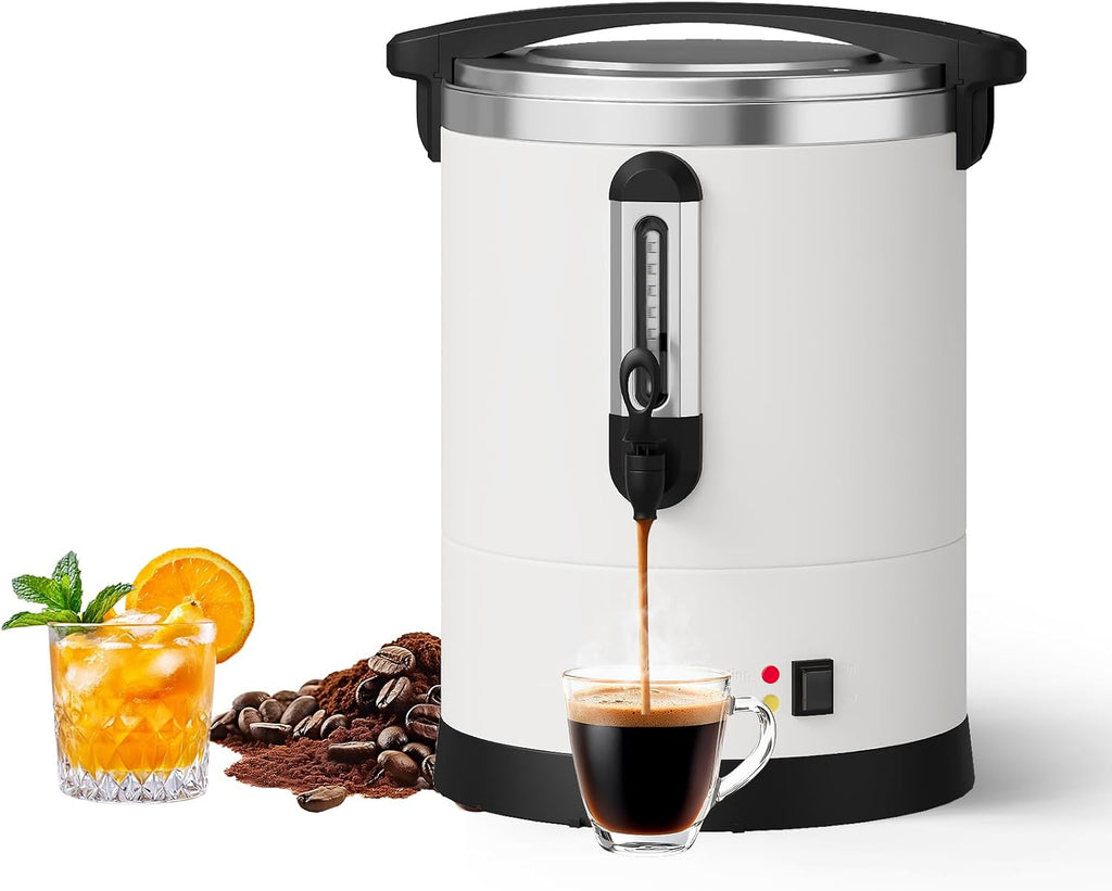 TrailBlaze 12L Double Wall Stainless Steel Commercial Coffee Urn - Electric Percolator Coffee Maker & Hot Water Dispenser, Large Capacity, Fast Brewing, Easy Clean for Buffet, Catering, Weddings