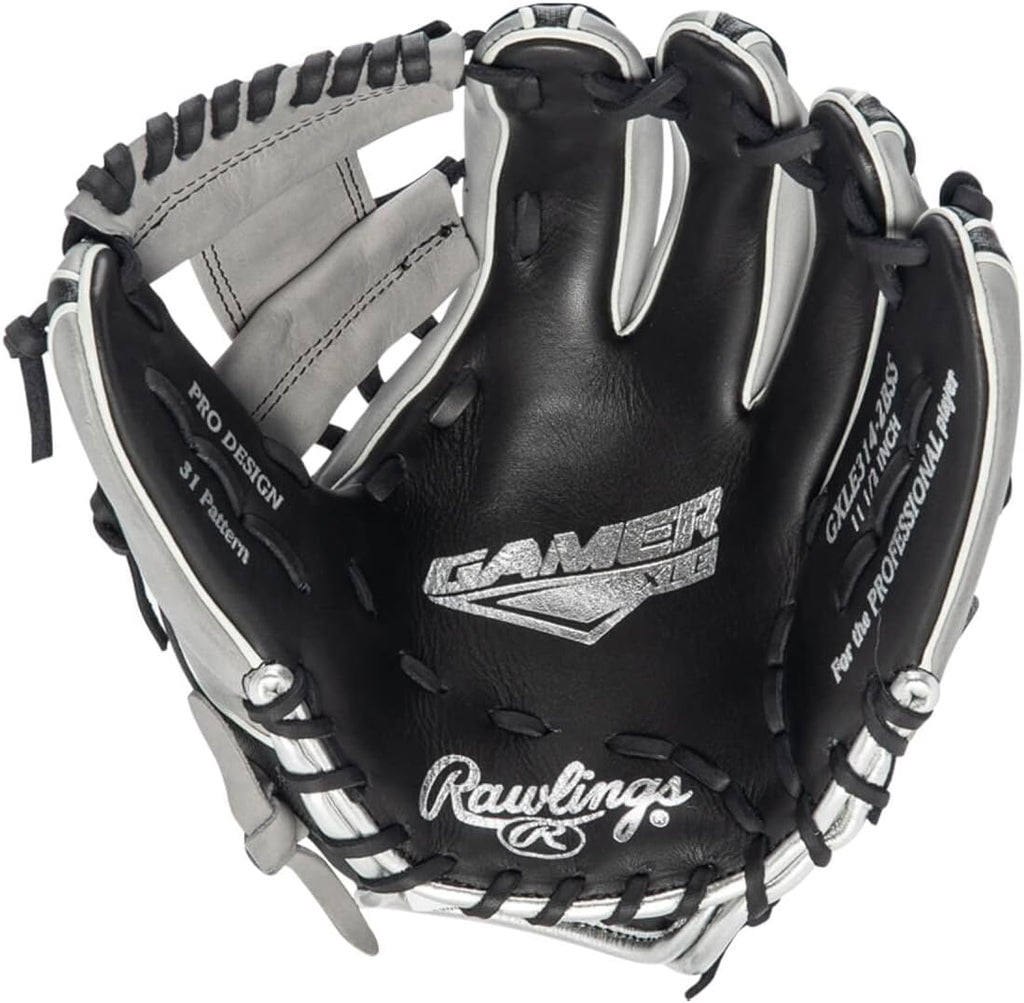 Rawlings Gamer XLE Speed Shell Series Baseball Infield | Catcher | Utility Glove | Mitt | Travel | Youth | 11.5' | 12.25' | 32.5' | Black | Grey | Right | Left