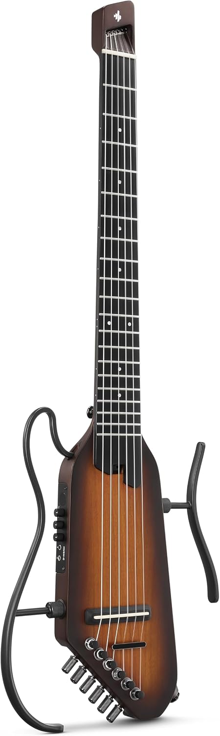 Acoustic-Electric Nylon String Guitar– Ultra-Lightweight Travel Guitar, Sunburst and Mini Guitar Amp Small Electric Amplifier 5W Portable
