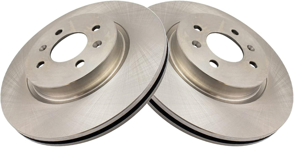 TRQ Front Brake Pad and Rotor Set Ceramic Vented Rotors Compatible with 2019-2020 Hyundai Accent 2018 Kia Rio