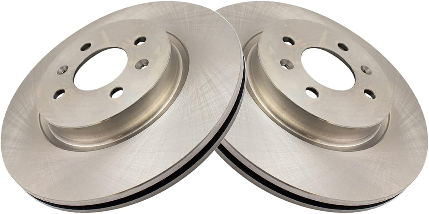 TRQ Front Brake Pad and Rotor Set Ceramic Vented Rotors Compatible with 2019-2020 Hyundai Accent 2018 Kia Rio
