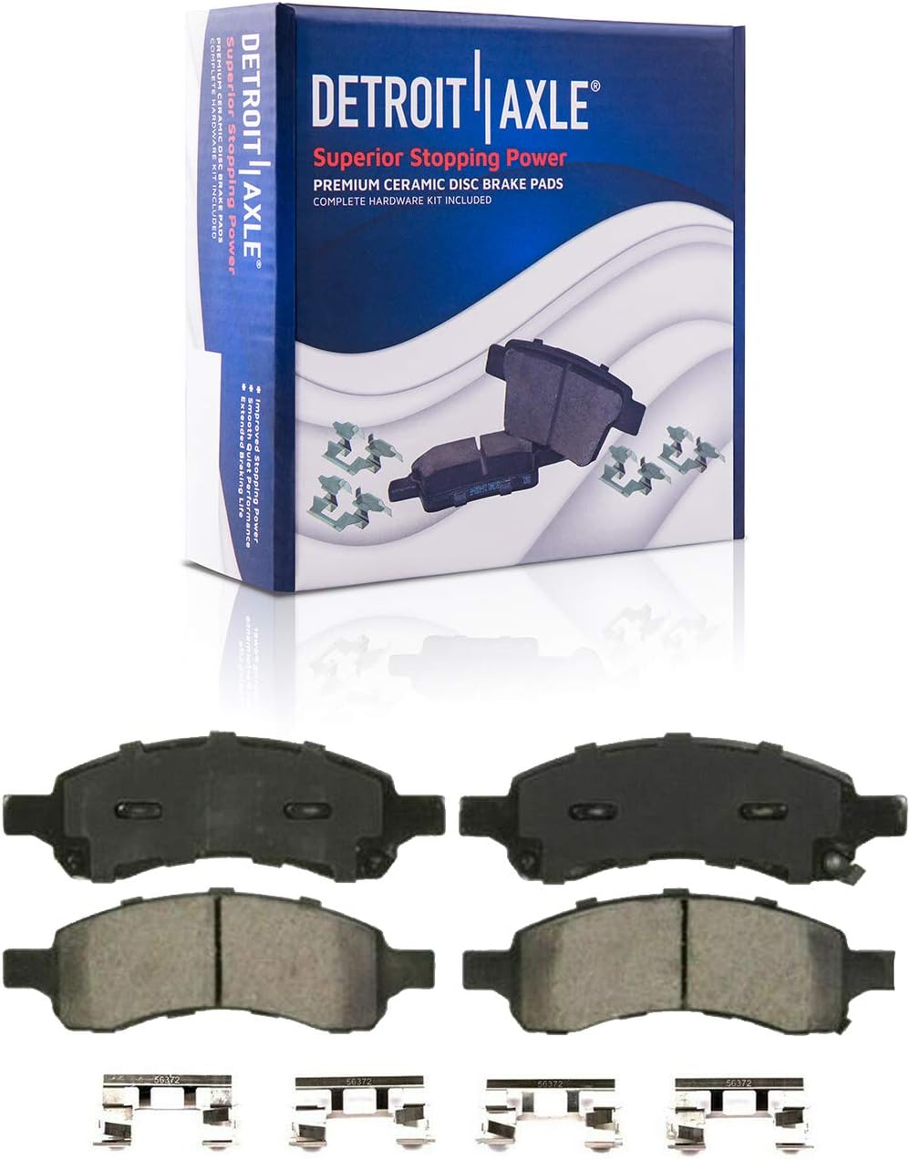 Detroit Axle - Front Brake Kit for Buick Enclave Chevrolet Traverse GMC Acadia Limited Saturn Outlook, Drilled & Slotted Brake Rotors Ceramic Brake Pads Brake Caliper Replacement