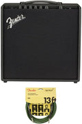 Fender Mustang LT50 Guitar Amplifier Bundle with Fender Joe Strummer Instrument Cable, Straight/Straight, Drab Green, 13ft