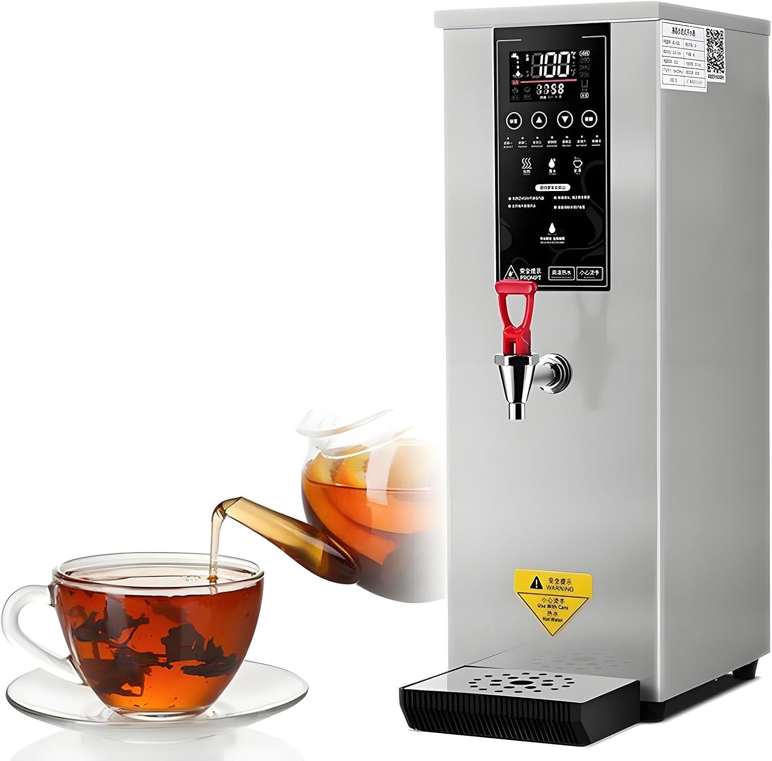Professional Commercial Electric Hot Water Dispenser with LCD Touchscreen & 86-212℉ Adjustable Temperature- Instant Hot Water Machine for Restaurants, Cafes, and Offices Silver