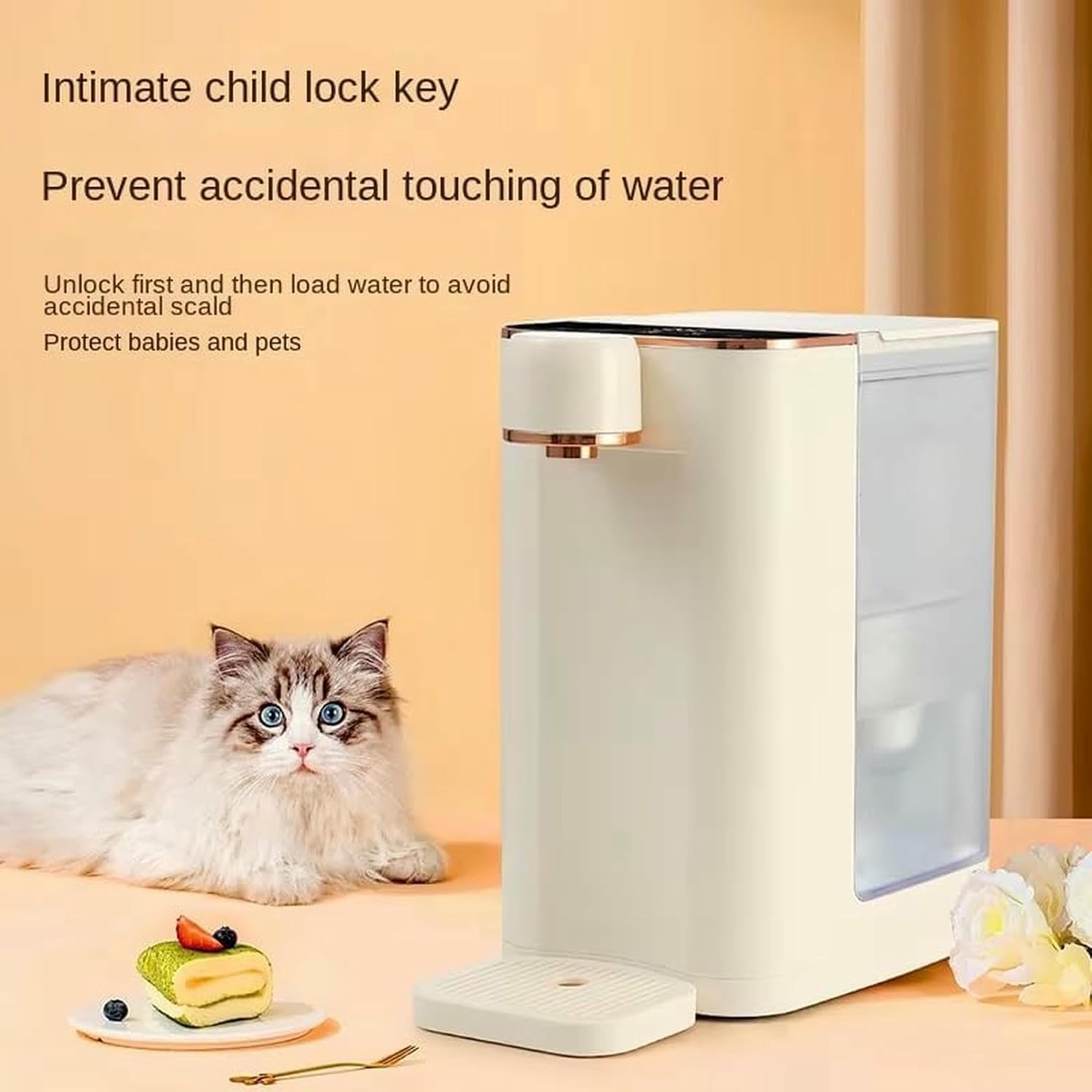 Hot Water Dispenser, 3 Second Rapid Heating, Adjustable 5 Temperatures, 3 L Large Capacity Electric Hot Water Kettle, for Home and Office