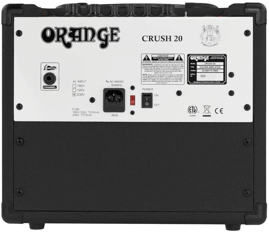 Orange Crush 20 20W 8' 2-Channel Guitar Amplifier and Speaker Combo, Black