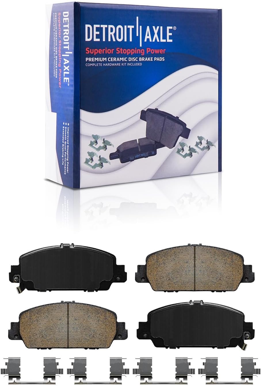 Detroit Axle - 10pc Brake Kit for 2013 2014 2015 2016 2017 Honda Accord, Drilled and Slotted Disc Brakes Rotors Ceramic Brake Pads Replacement: 11.54' inch Front and 11.10' inch Rear Rotor