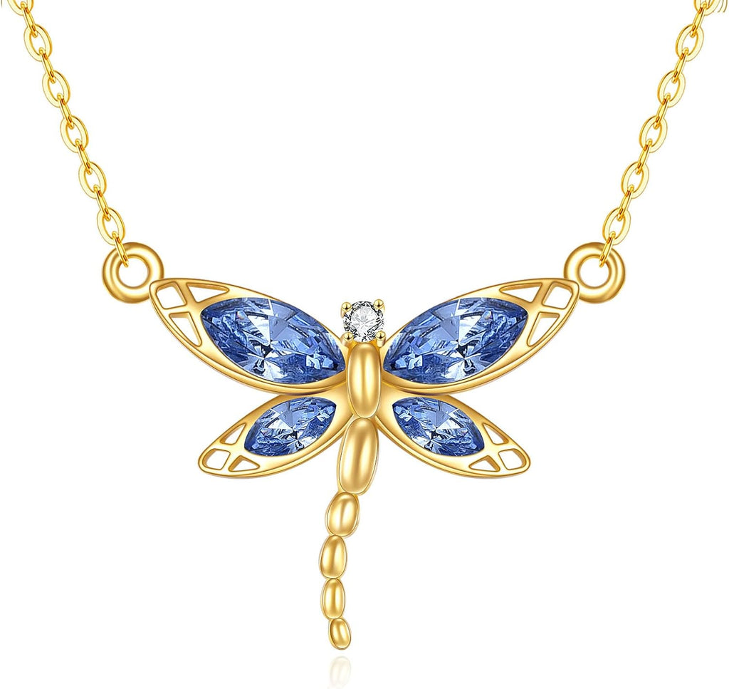 KECHO Christmas Gifts 14k Solid Gold Animals Necklace for Women Giraffe Bee Elephant Ladybug Koala Axolotl Horse Unicorn Cat Necklaces Pendant Jewelry Mothers Day Birthday for Mom Wife Friends