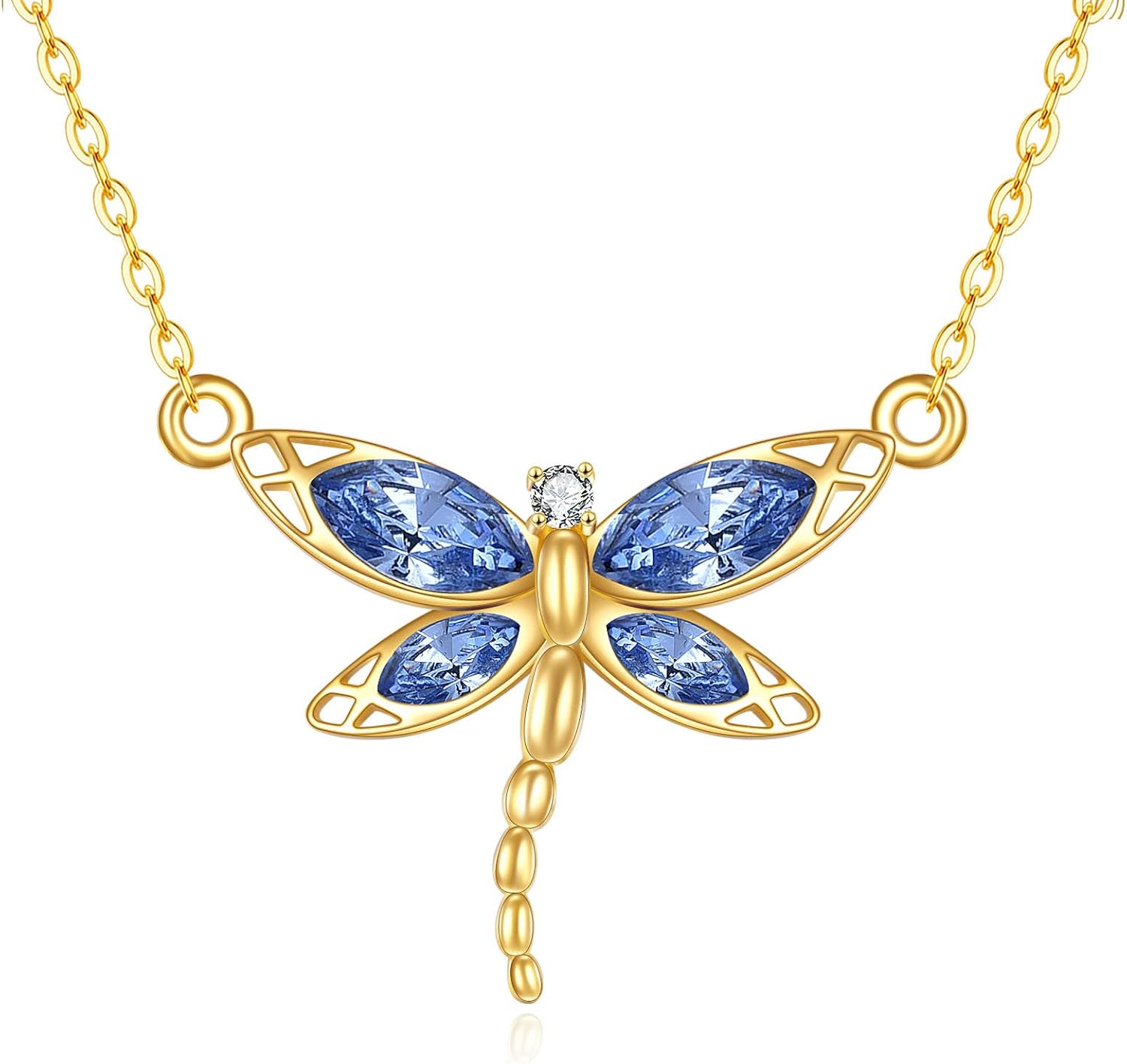 KECHO Christmas Gifts 14k Solid Gold Animals Necklace for Women Giraffe Bee Elephant Ladybug Koala Axolotl Horse Unicorn Cat Necklaces Pendant Jewelry Mothers Day Birthday for Mom Wife Friends