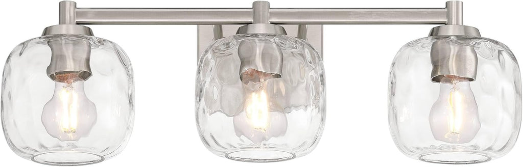 Possini Euro Design Possini Euro Mio 23' W Brushed Nickel Water Glass 3-Light Bath Light