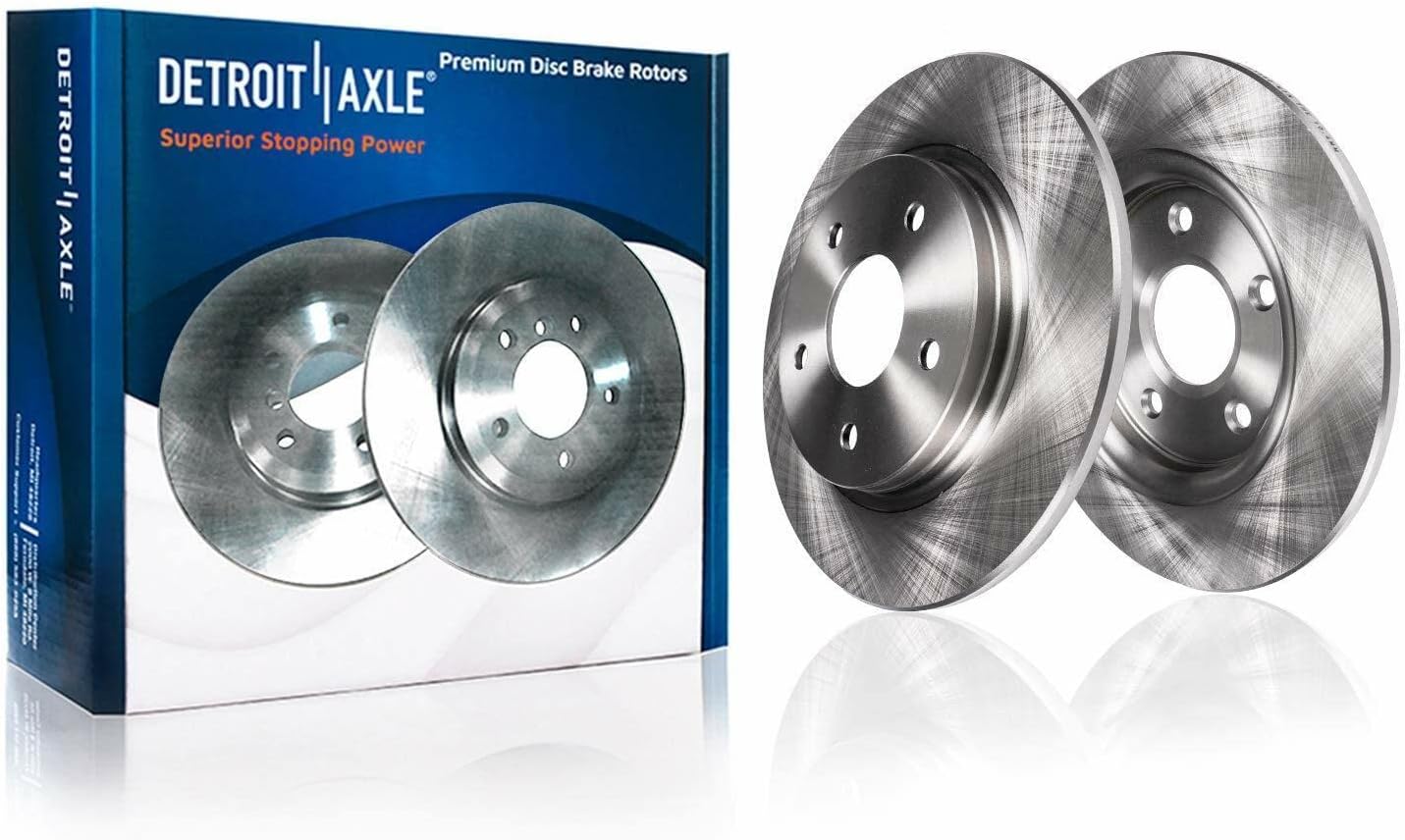 Detroit Axle - Brake Kit for 2010 Ford Taurus 2009-2011 Flex 2009-2010 Lincoln MKS, Drilled & Slotted Brake Rotors Ceramic Brakes Pads Wheel Bearing Hubs Assembly Wheel Lug Nuts Front Rear Replacement