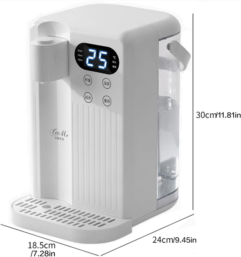 Countertop Water Dispenser, 3 Stage Water Filter & Adjustable Instant Hot Water | Easy Access Refillable 3L Tank | Tall 11.81' Dispense Height, LED Touch Controls (White)