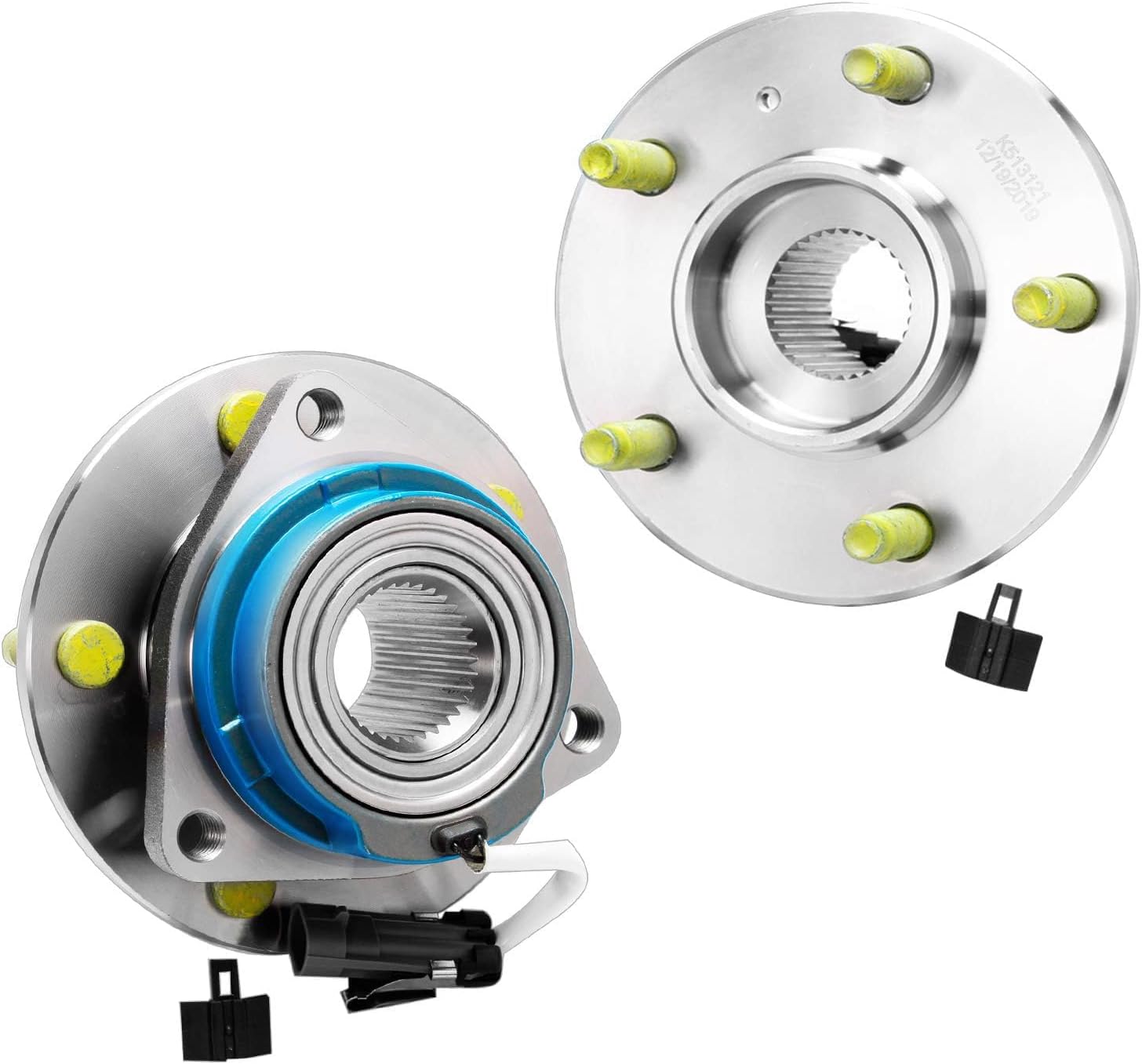 Detroit Axle - Front Wheel Bearing Hubs and Drilled Slotted Brake Kit Rotors w/Ceramic Pads for 06-11 Cadillac DTS SEDAN - [12-13 Chevy Impala] - 06-11 Buick Lucerne V8 - [08-09 LaCrosse/Allure V8]