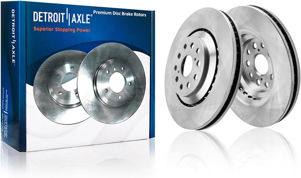 Detroit Axle - 8pc Brake Kit for 2018-2025 Lexus LS500 LS500h, Disc Brake Rotors Ceramic Brakes Pads 2019 2020 2021 2022 2023 2024 Replacement : 14.06' inch Front and 13.19' inch Rear Rotor