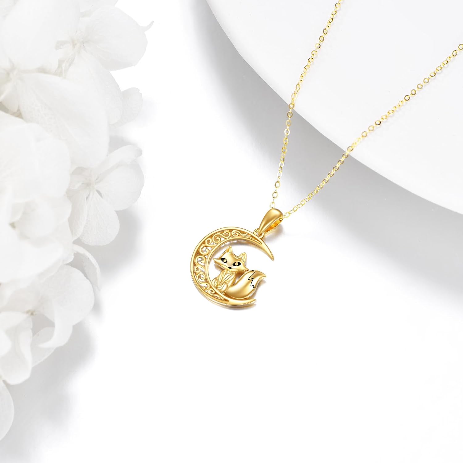 KECHO Christmas Gifts 14k Solid Gold Animals Necklace for Women Giraffe Bee Elephant Ladybug Koala Axolotl Horse Unicorn Cat Necklaces Pendant Jewelry Mothers Day Birthday for Mom Wife Friends