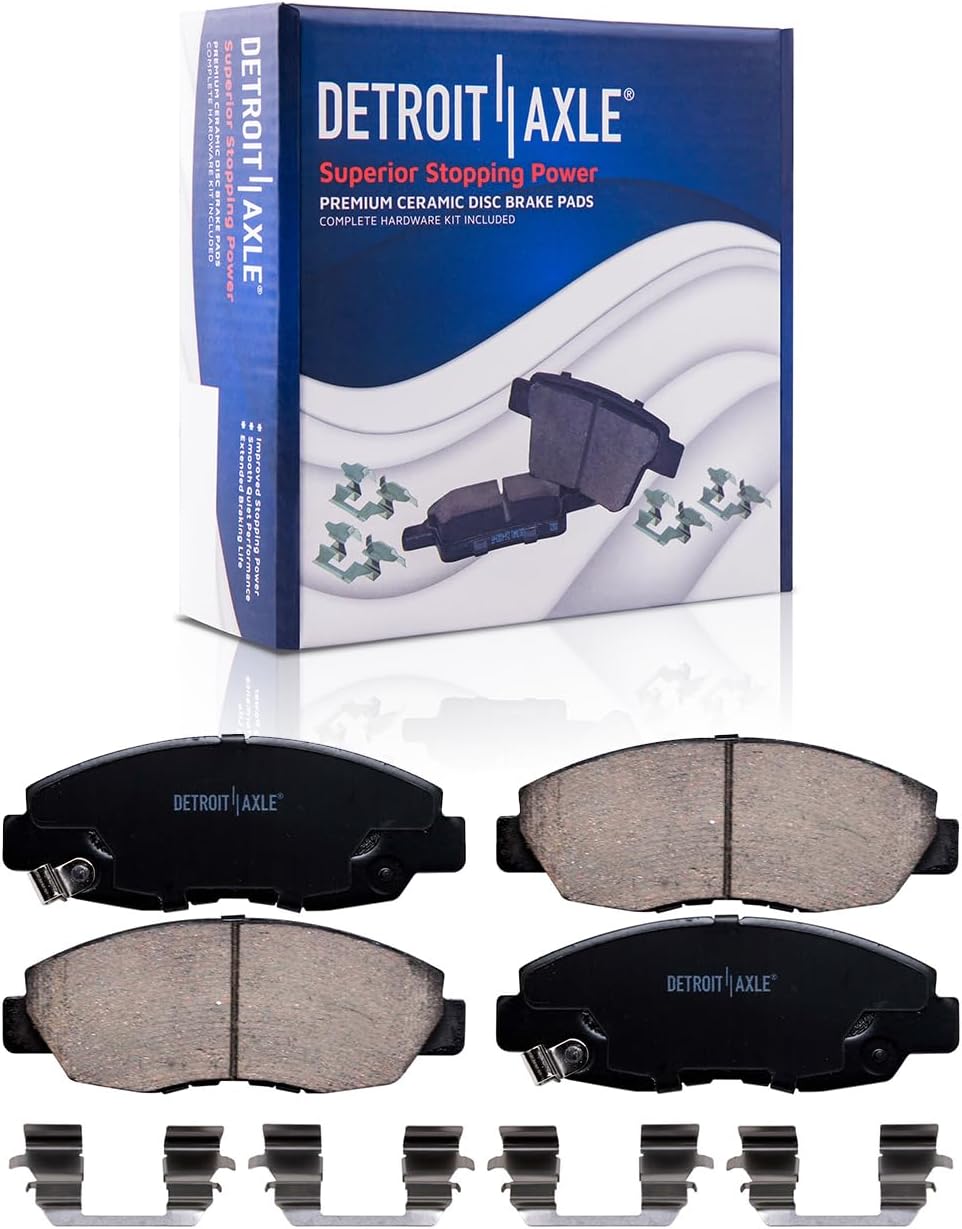 Detroit Axle - 1.7L Brake Kit for 2001-2005 Honda Civic Disc Rotors Ceramic Brakes Pads Replacement 2002 2003 2004 Brake Drums Semi-metallic Shoes Front and Rear