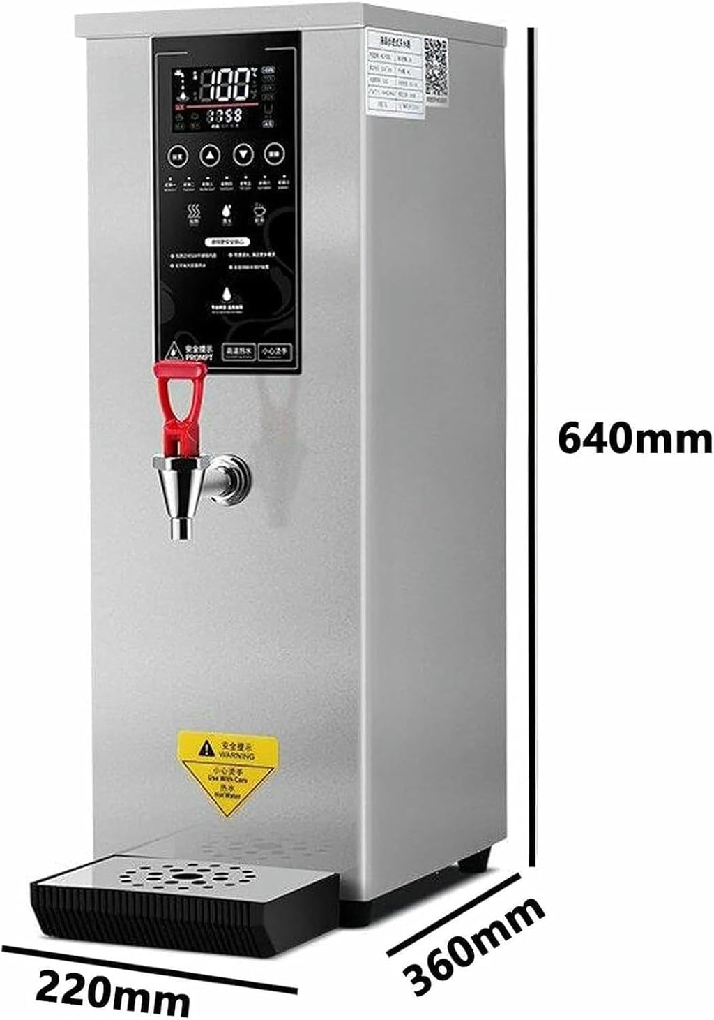 Commercial Hot Water Dispense Boiler Instant Boiling Machine Heater LCD Display + 40-100°C Adjustable Temperature with Filter(Black)
