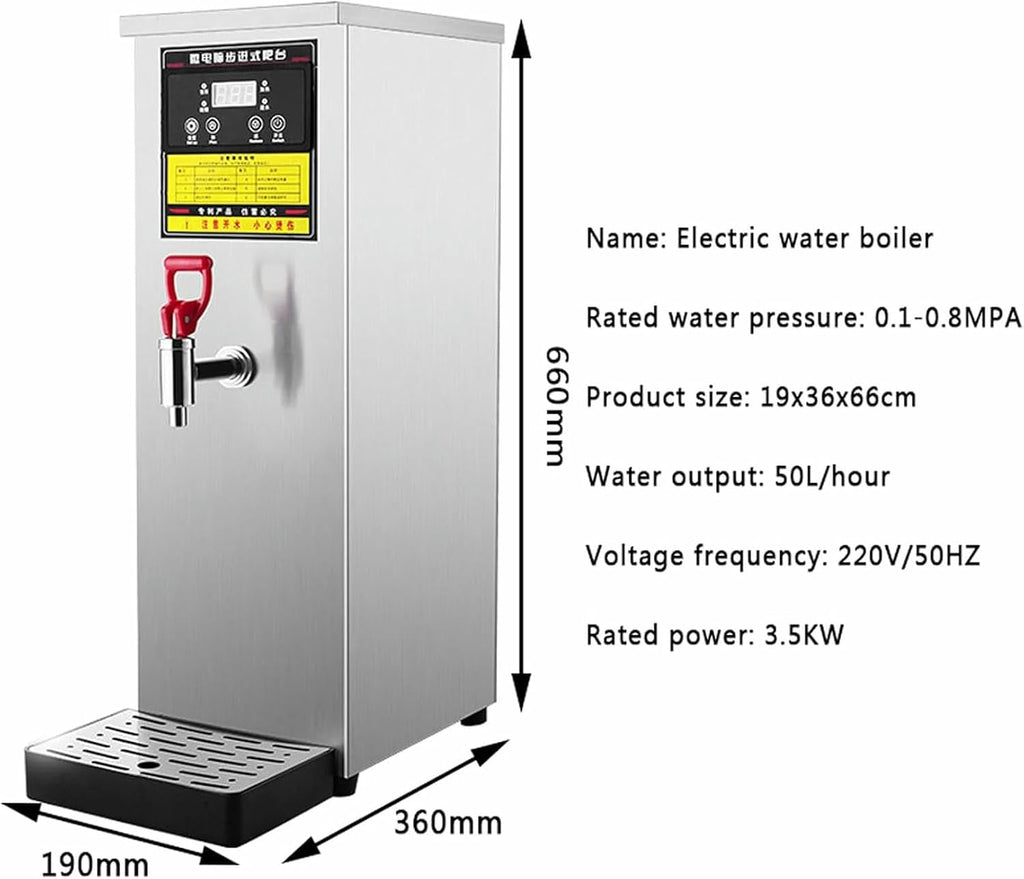 Commercial Automatic Hot Water Boiler,Tabletop Hot Water Dispenser with Smart Control Panel,Non Drip Tap,for Coffee Shop,Bar,Bakery,Company(Black)