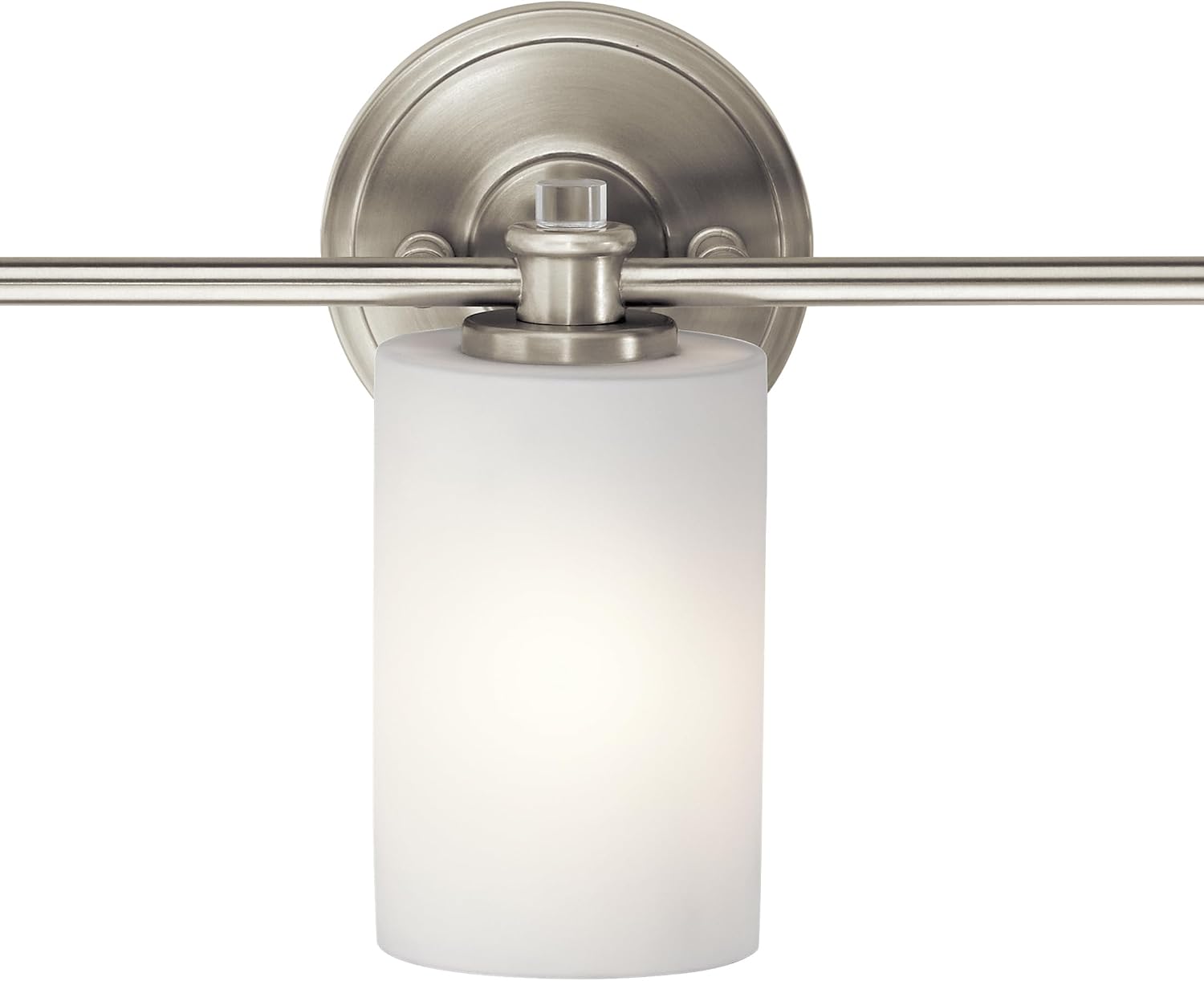 Kichler Joelson 24' 3 Light Vanity Light with Satin Etched Cased Opal and Clear Glass Accent Glass in Brushed Nickel