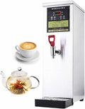 Water Boiler, Electric Commercial Hot Water Dispenser with Drip Tray, Stepping Type Boiling Water Machine, with Digital Temperature Display and Timer, for Coffee, Tea,Silver