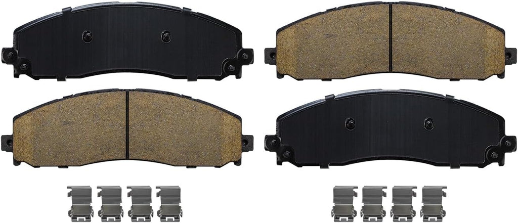 Detroit Axle - DRW Brake Kit for 2013-2022 Ford F-350 Super Duty, Drilled and Slotted Disc Brake Rotors Ceramic Brakes Pads Replacement: 14.29' inch Front and Rear Rotor