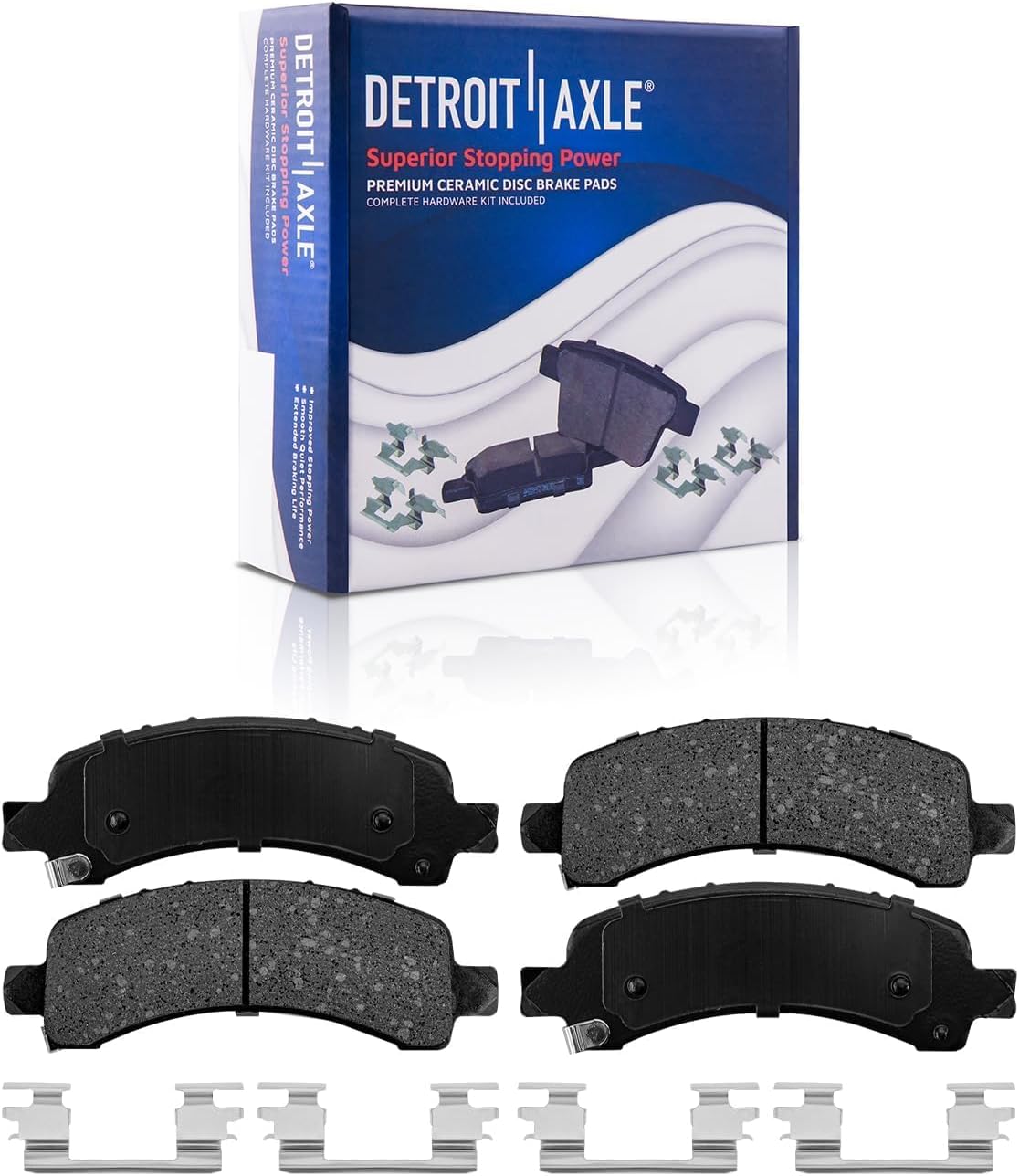 Detroit Axle - SRW Brake Kit for Chevrolet GMC Express Savana 2500 3500, Disc Brake Rotors Ceramic Brake Pads Replacement: 12.79' inch Front & 12.99' inch Rear Rotor