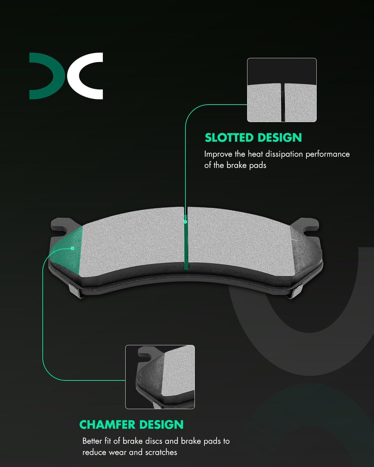 SCITOO 120.6604,55054 ATD785C,D785-7653 2575780255067 ATD834C,D834-7707 Front Rear Brake Pads and Rotors Fit For 2002-2006 For Cadillac Escalade,2003-2006 For Chevrolet Avalanche 1500