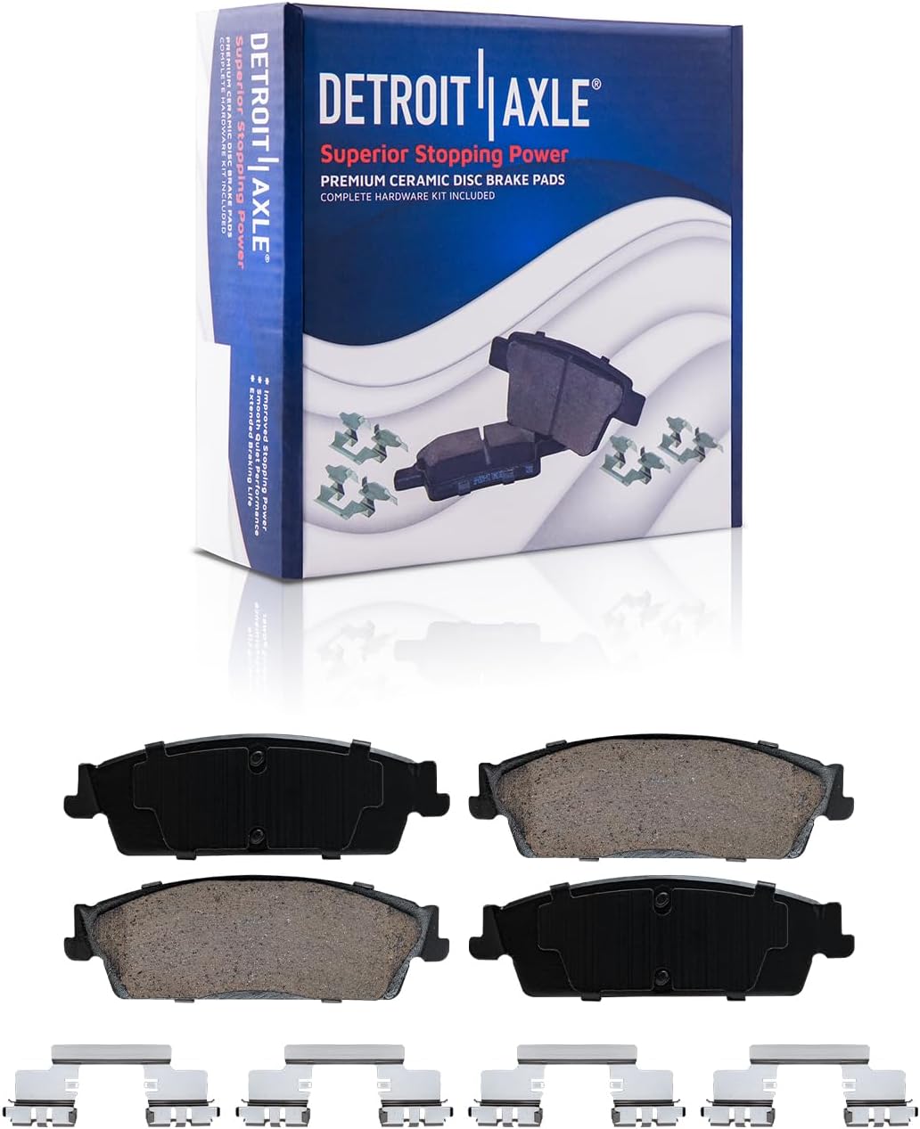 Detroit Axle - Brake Kit for Chevy GMC Silverado Sierra Yukon XL Suburban 1500 Tahoe Avalanche Cadillac Escalade ESV EXT Replacement Disc Brake Rotors Ceramic Brakes Pads Front and Rear